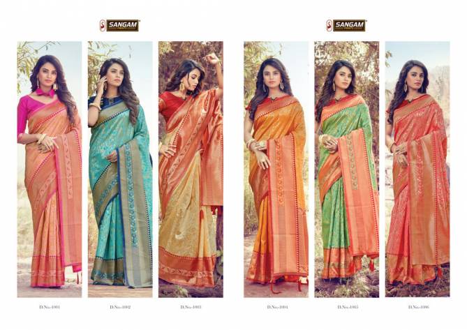SANGAM TANISHQ Latest fancy Designer Festive Wear Heavy Silk Saree Collection